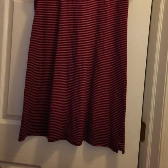 Lands' End Pink And Navy Blue Stripe Knit Collared Polo Dress Size Medium 10-12 - Picture 7 of 8